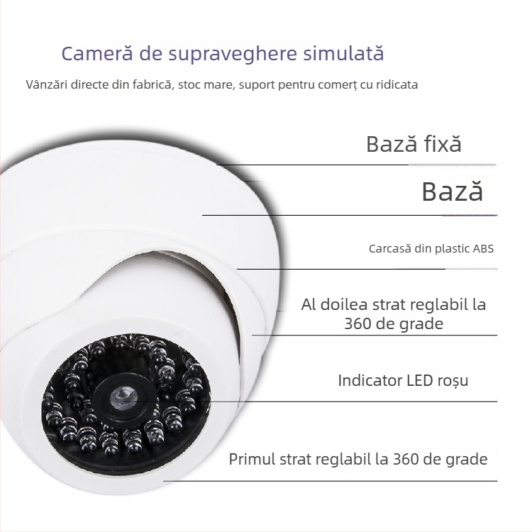 Cameră dummy de interior, în formă de scoică, cu lumină