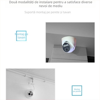 Cameră de supraveghere PoE interioră, tip dom, 4MP/2.5K, viziune nocturnă color completă, cu captare audio, obiectiv 3.6mm