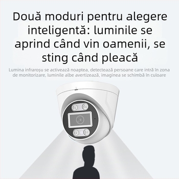 Cameră de supraveghere PoE interioră, tip dom, 4MP/2.5K, viziune nocturnă color completă, cu captare audio, obiectiv 3.6mm