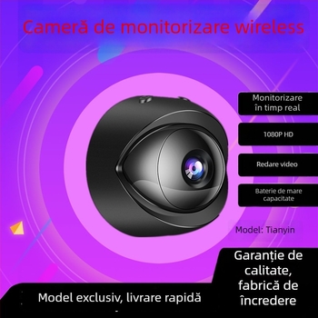 Cameră de supraveghere wireless WiFi pentru smartphone, interior/exterior, 1440p, obiectiv 2.8 mm, monitorizare la distanță, vizualizare pe timp de noapte IR până la 5 m