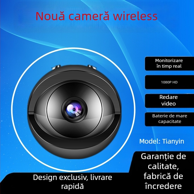 Cameră de supraveghere wireless WiFi pentru smartphone, interior/exterior, 1440p, obiectiv 2.8 mm, monitorizare la distanță, vizualizare pe timp de noapte IR până la 5 m