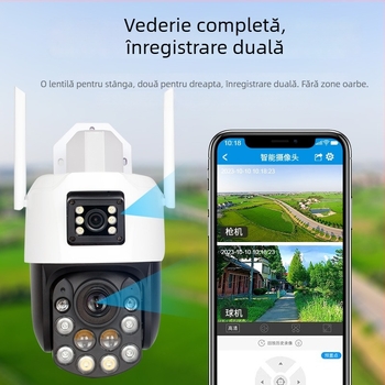 Cameră sferică de supraveghere cu zoom optic 99x, 4G, urmărire umană, acces de la distanță prin aplicație mobilă, interior și exterior (99x zoom optic; 4G; urmărire umană; acces prin aplicație; interior/exterior)
