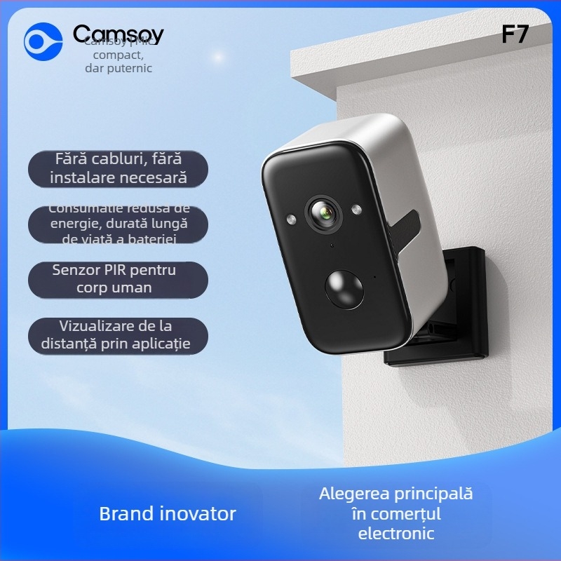 Camera PTZ exterior rezistentă la apă, wireless, 1080p, 0,05 lux, obiectiv 3,6 mm, rază IR 9–10 m, detecție mișcare și corp