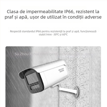 Cameră IP Hikvision outdoor 6MP cu compensare a luminii de fundal (-30°C până la 60°C, distanță IR 50 m)
