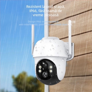 Cameră solară pentru monitorizarea casei, cu panoramă de 360°, în exterior, wireless, vedere de noapte HD, acces de la distanță prin telefon