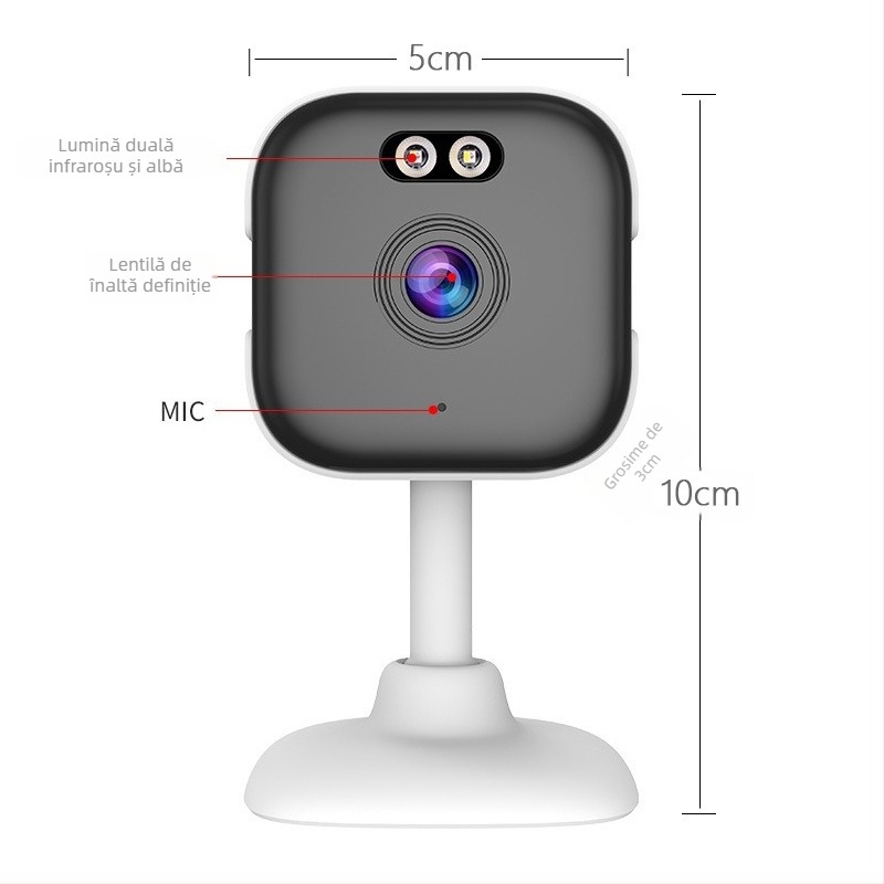 Cameră de interior pentru supraveghere 1080P, obiectiv de 4 mm, vizionare nocturnă IR până la 10 m, alimentare 5V, funcție de alarmă