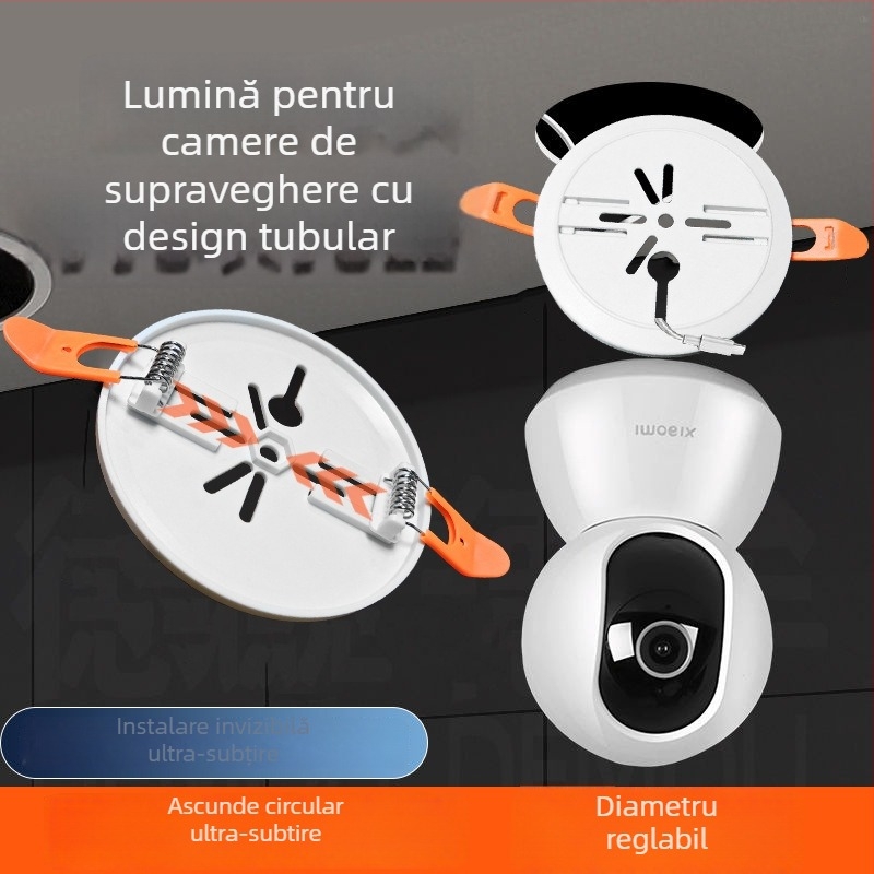 Suport de montaj pentru gaura de plafon a downlight-ului, pentru cameră Xiaomi, ABS, rotire 360°, montaj pe perete