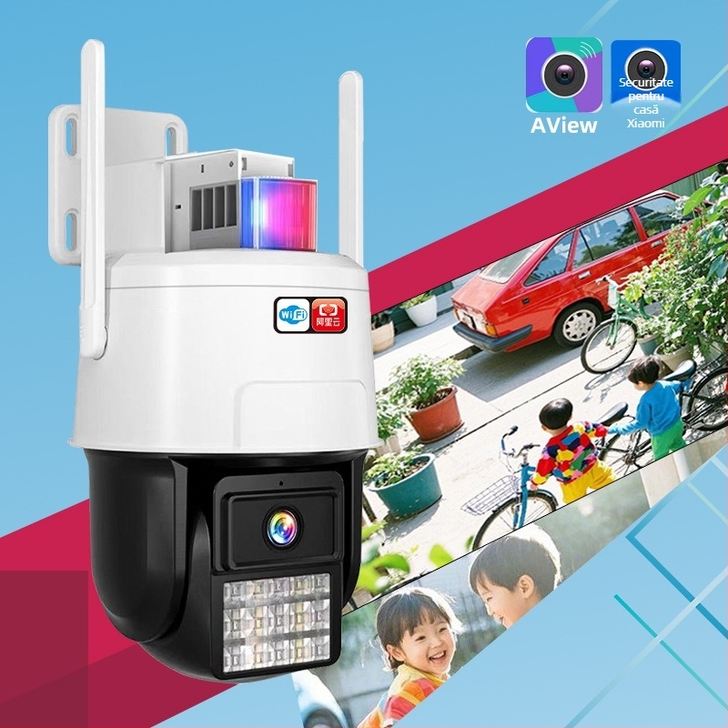 Aview monitor de cameră wireless cu vizionare de la distanță prin telefonul mobil, vedere de înaltă definiție noaptea, urmărire și alarmă