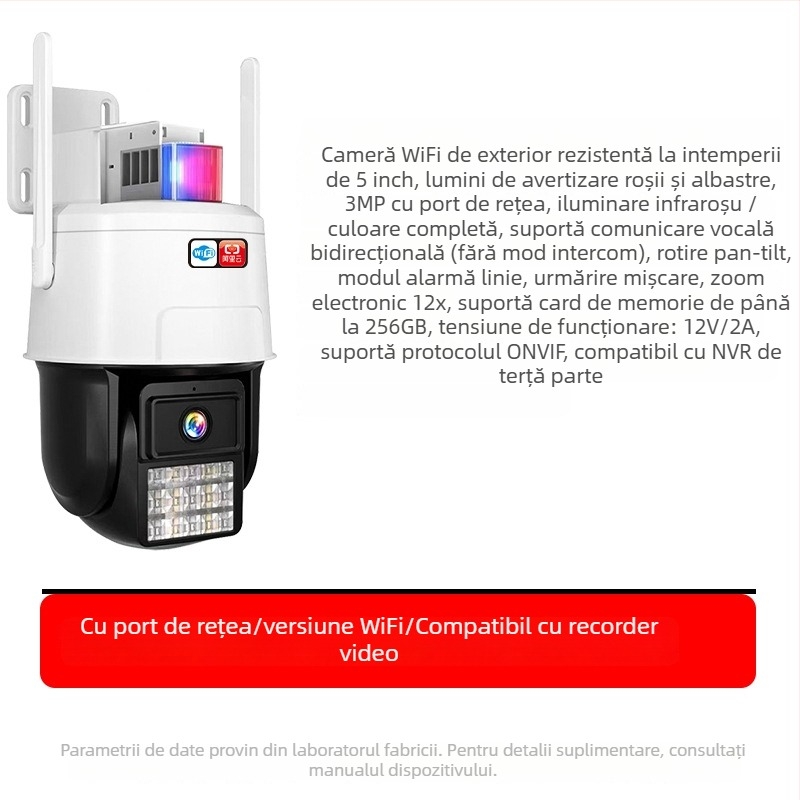 Aview monitor de cameră wireless cu vizionare de la distanță prin telefonul mobil, vedere de înaltă definiție noaptea, urmărire și alarmă