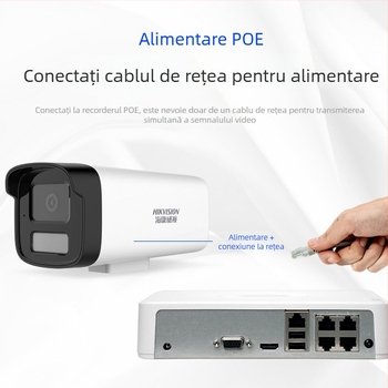 Hikvision DS-IPC-B12HV3-LA Cameră de rețea outdoor PoE cu microfon încorporat, 2MP, obiectiv 4 mm