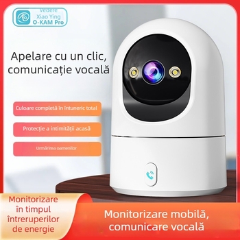 Far Away Home Cameră PTZ pentru interior cu vizualizare panoramică 360°, intercom vocal, 5V DC, carcasă ABS, montaj pe tavan