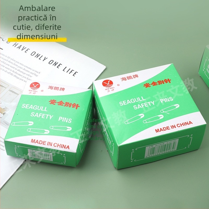 Pin de siguranță metalic pentru haine, stil vechi cu curbă