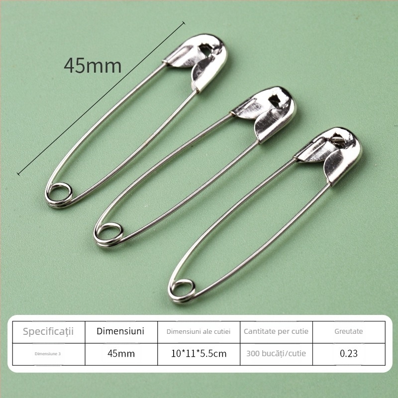 Pin de siguranță metalic pentru haine, stil vechi cu curbă