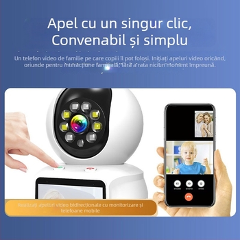 Cameră de monitorizare wireless Wi-Fi cu apel video printr-un singur clic, interfon vizual bidirecțional, captură humanoidă și patrulare automată
