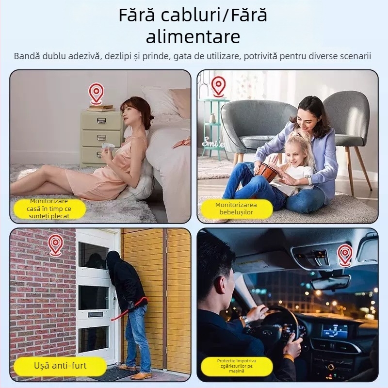 Cameră de supraveghere inteligentă pentru interior, 1 cameră, raza 0–10 m, claritate 700–1080 TVL, conectivitate HTTP, suport aplicație mobilă, model C6