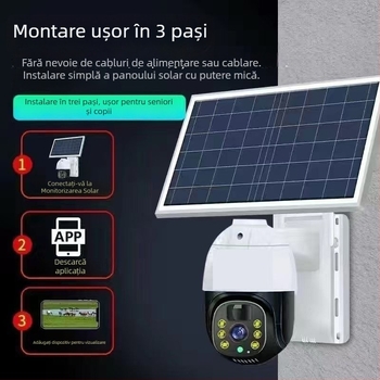 Cameră IP cu obiectiv 4mm, rezoluție 2K, viziune pe timp de noapte, utilizare interior/exterior