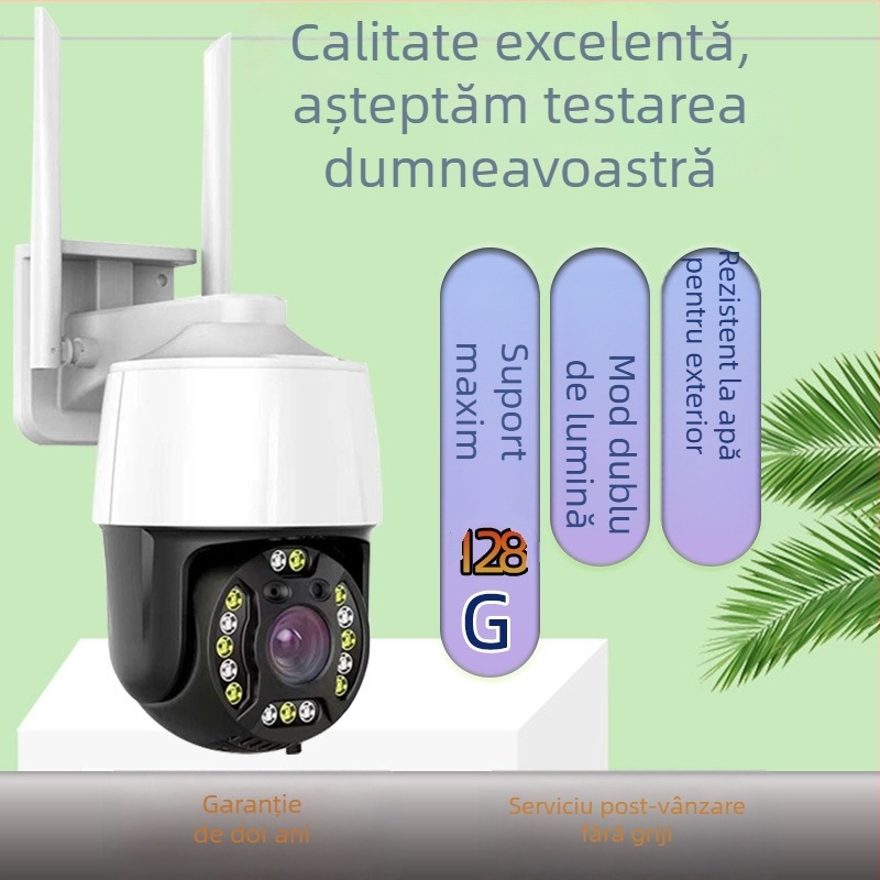Rui Doctor 2 Cameră WiFi tip cupolă, 3 inch, interior/exterior, culoare completă, silențioasă, impermeabilă, supraveghere infraroșu