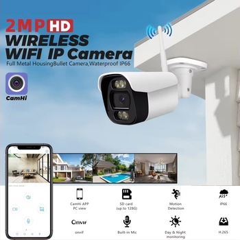 Cameră de rețea cu iluminare duală și viziune nocturnă color, carcasă metal IP66, 0 lux, pentru interior și exterior, distanță IR 20 m