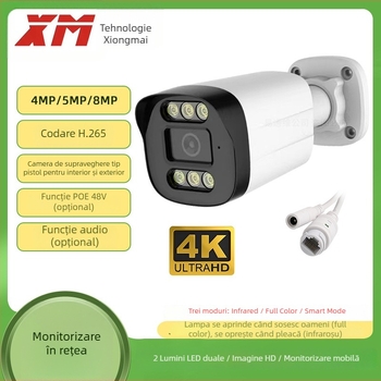 Cameră IP cu PoE, 3 MP, IR până la 10 m, obiectiv 2.8/3.6/6 mm, interior/exterior