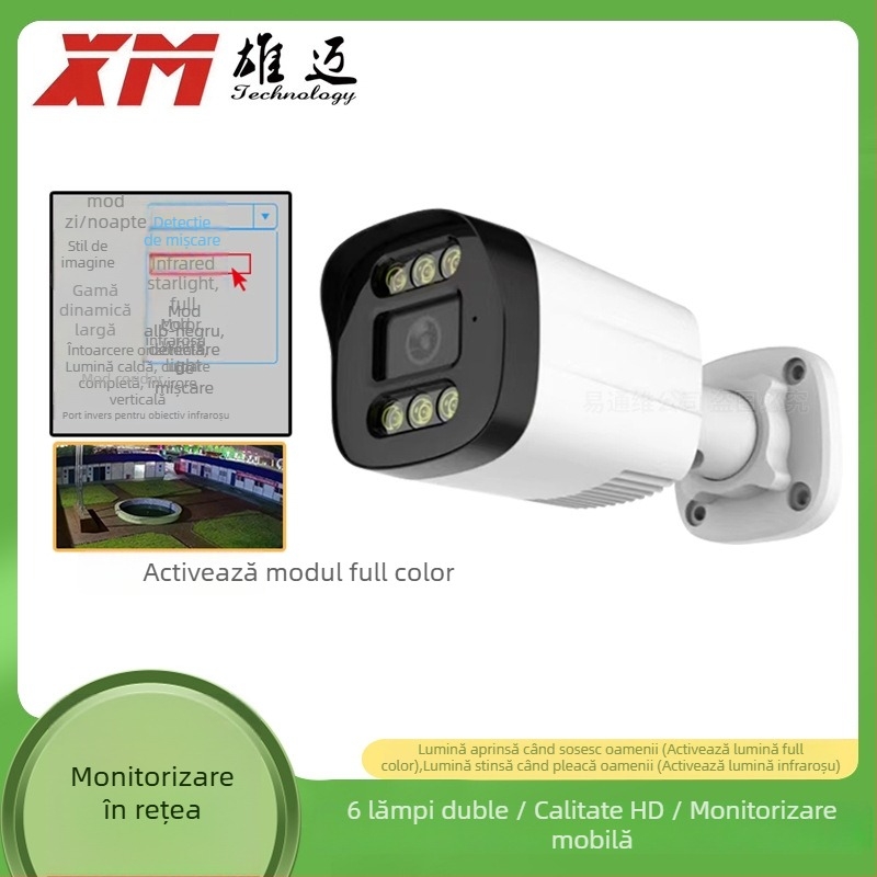 Cameră IP cu PoE, 3 MP, IR până la 10 m, obiectiv 2.8/3.6/6 mm, interior/exterior