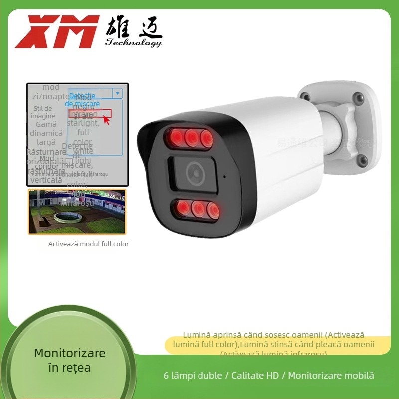 Cameră IP cu PoE, 3 MP, IR până la 10 m, obiectiv 2.8/3.6/6 mm, interior/exterior