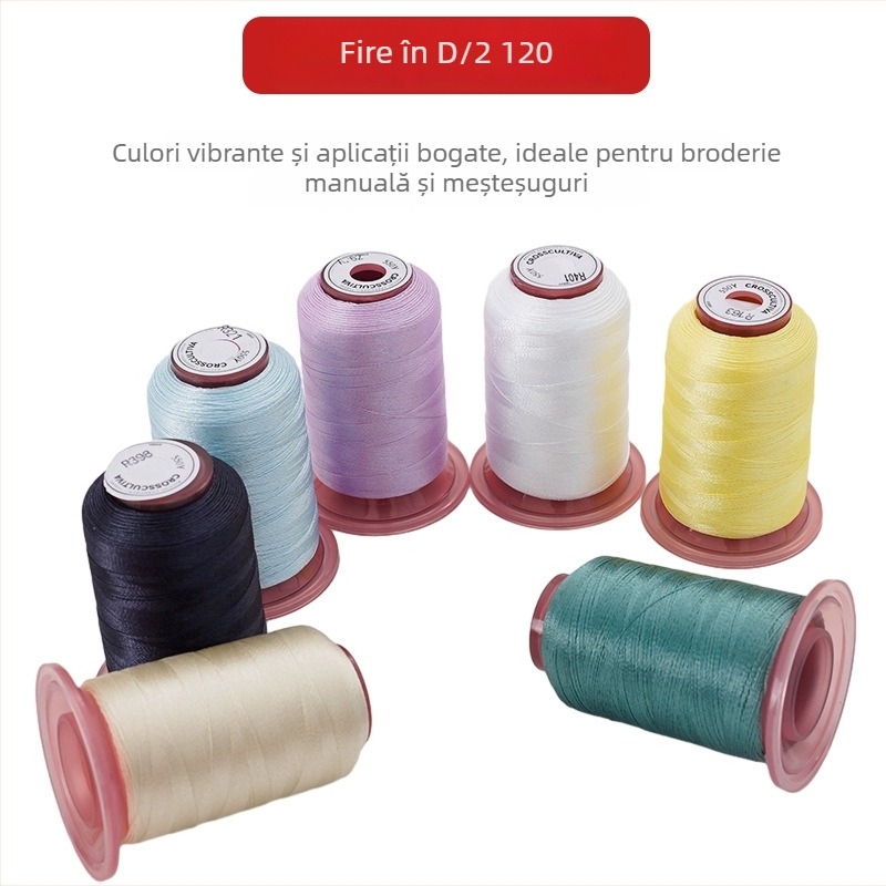 Fir de broderie, polyester 120D, 550 yd lungime, set 60 bucăți, brand Cloth three