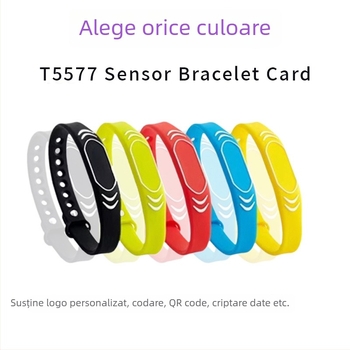 Bratara inteligentă T5577 - Card NFC/RFID reprogramabil pentru saună, baie și înot; fără contact IC, 0–45°C, 100000 cicluri de ștergere, compatibil cu T5577/5200
