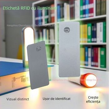 Etichetă RFID pentru urmărirea obiectelor, PY8001 — căutare rapidă și poziționare precisă, rază >2 m pe textile, memorie de 272 biți, timp citire/scriere 0,5 s, UHF
