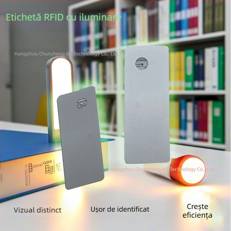 Etichetă RFID pentru urmărirea obiectelor, PY8001 — căutare rapidă și poziționare precisă, rază >2 m pe textile, memorie de 272 biți, timp citire/scriere 0,5 s, UHF