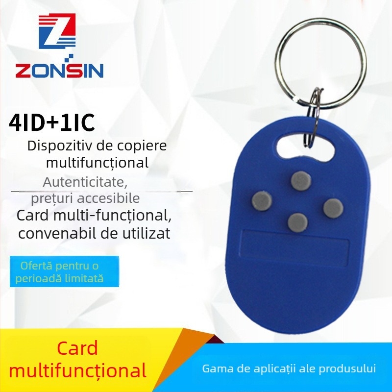 Cheie de buzunar 4-în-1 pentru controlul accesului la lift, prezență și parcare — ABS, -40 la 55°C, Compatibil cu 5200+ carduri IC