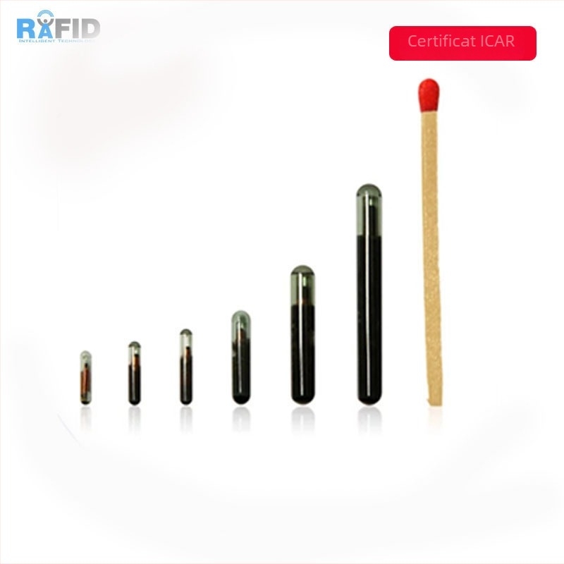 Etichetă implant RFID din tub de sticlă pentru animale de companie - Card inteligent fără contact, 512 memorie, 100k cicluri scriere/ștergere, -25 la 85°C, Sterilizare EO