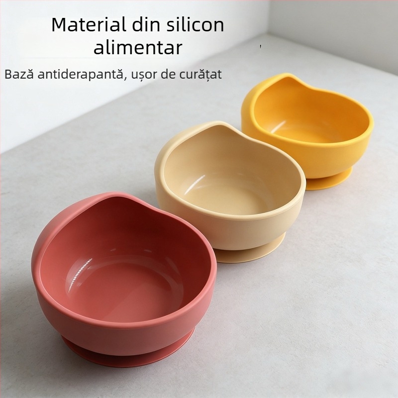 Set cană și linguri din silicon cu design melc pentru copii – 2 piese, silicon alimentar, de la 6 luni în sus