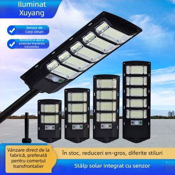 Lumină solară pentru stradă cu sursă LED, IP65 impermeabil, putere nominală 300, tensiune 3,2V, întrerupător inductiv