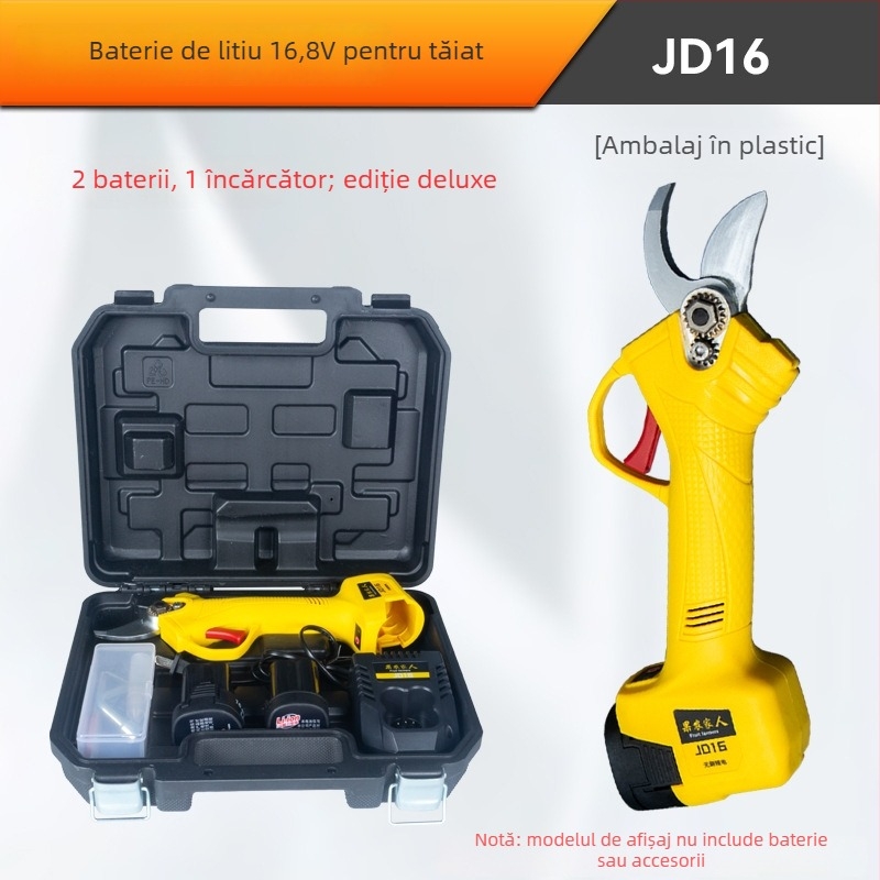 Foarfecă electrică de tuns, reîncărcabilă și puternică pentru grădină și pomi fructiferi, cu baterie litiu