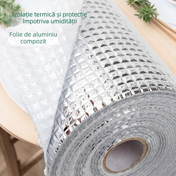 Interior pentru sertare și dulapuri, din PE, fără adeziv, rezistent la ulei și umezeală, cu strat de folie de aluminiu; PE 98%, PVC 2%