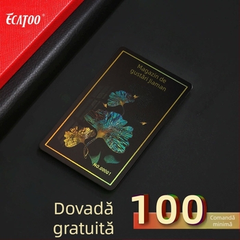 Carte PVC gravată cu laser (model ykt006; brand ecatoo; material PVC; personalizabilă; temperatură de operare -30°C la 70°C)