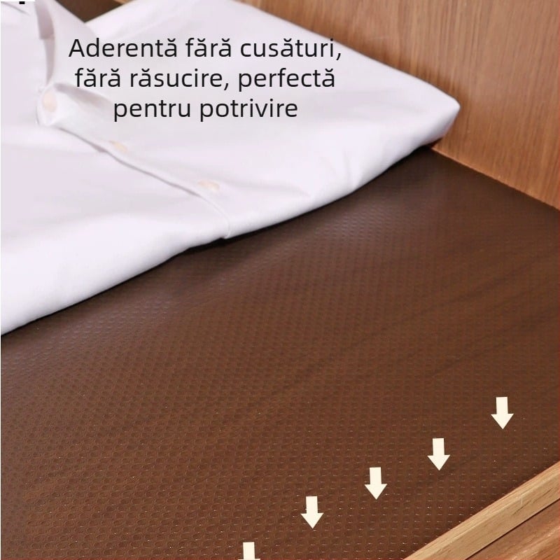 Covoraș transparent PEVA pentru sertare, impermeabil și antialunecare, îngroșat, poate fi tăiat la dimensiune, potrivit pentru bucătărie, dulapuri, frigider și garderobă – protecție împotriva umezelii.