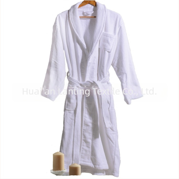 Halat de baie din bumbac cu logo - 1100 g, țesătură Cut-Pile, fir simplu