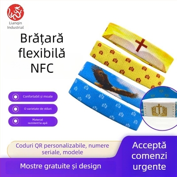 Brățară NFC elastică personalizabilă cu recunoaștere a identității; Cip: citire/scriere; Capacitate: 1024; Distanță de citire: 1–4; Timp de citire/scriere: 1–2; Frecvență purtătoare: HF