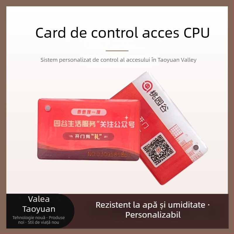 Carte de control al accesului cu CPU, anti-NFC, anti-copiere, criptată, plastic; model tyg-cpu2
