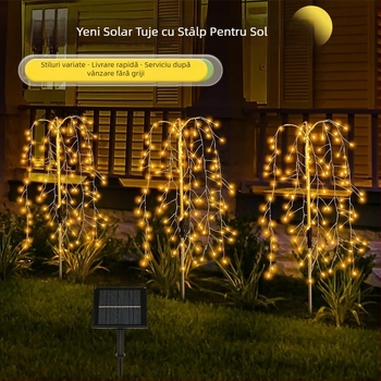 Lumini solare cu știft de montare în pământ, LED cu fir de cupru, IP55, Model 01, durată de funcționare 6–12 ore