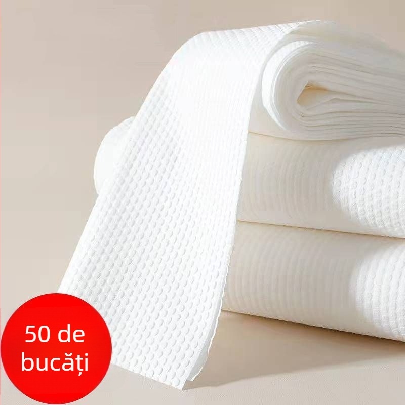 Prosop de baie pentru animale de companie, de unică folosință, din bumbac, fibre vegetale, absorbție apă 0–5 s, țesătură cu țesut simplu.