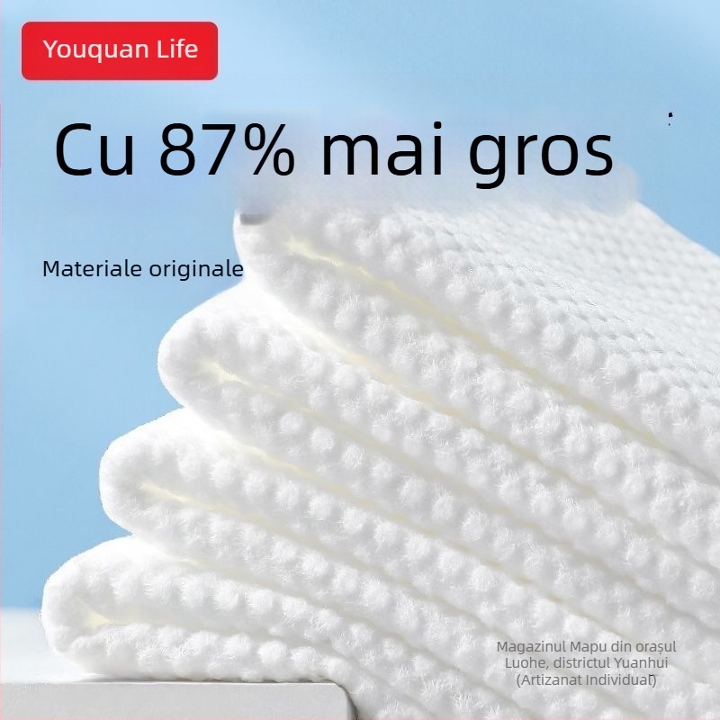 Prosop de față pentru înfrumusețare - Prosoape moi de unică folosință, pachet mare cu posibilitate de agățat, pentru uscat și umed, textură groasă (400 g; Fire fără răsucire; Fire 10 Count; Absorbție de apă 0–5 s)