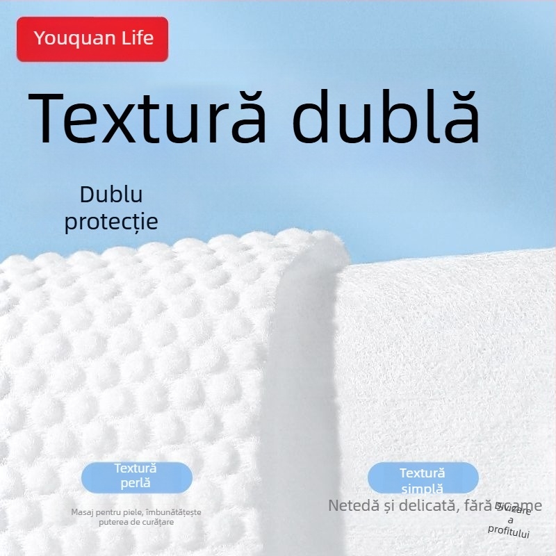 Prosop de față pentru înfrumusețare - Prosoape moi de unică folosință, pachet mare cu posibilitate de agățat, pentru uscat și umed, textură groasă (400 g; Fire fără răsucire; Fire 10 Count; Absorbție de apă 0–5 s)