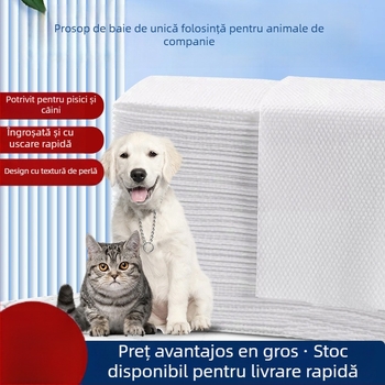 Prosoape de unică folosință pentru animale de companie, prosoape de baie groase, universale pentru pisici și câini, potrivite pentru saloane de înfrumusețare; material: fibre din pastă de lemn; kapok; absorbție: 0–5 s