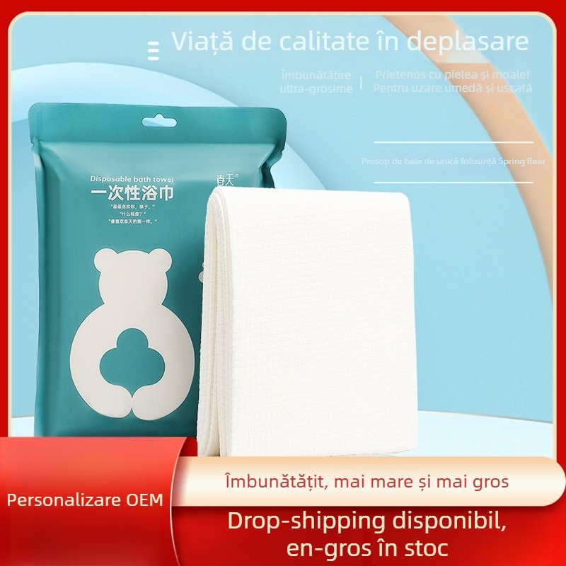 The Spring Bear prosop de baie de unică utilizare pentru hoteluri și călătorii, îngroșat și cu absorbție rapidă (0-5 secunde).
