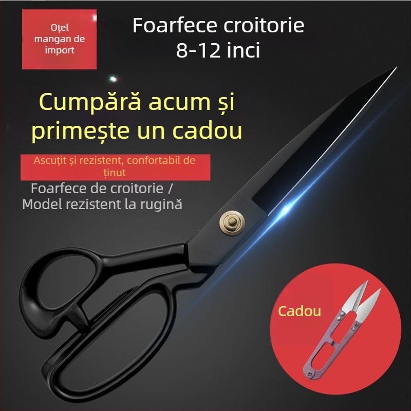 Foarfecă croitorie robustă pentru tăierea țesăturilor, cusut și îmbrăcăminte