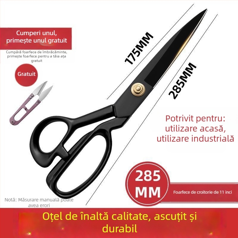 Foarfecă croitorie robustă pentru tăierea țesăturilor, cusut și îmbrăcăminte