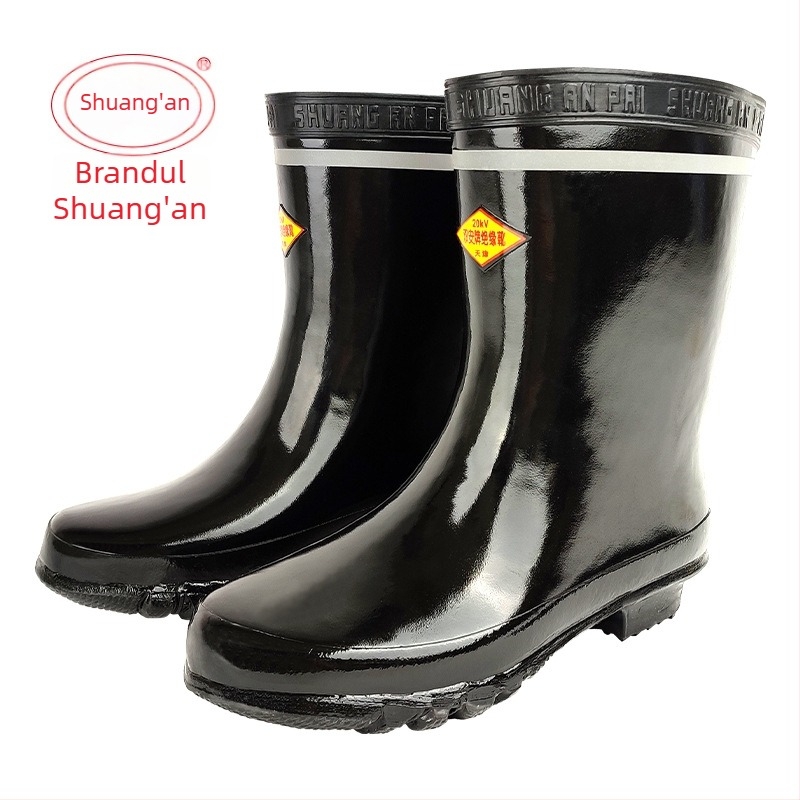 Ghete izolante pentru electricieni, izolație 20 kV, antiderapante, rezistente la uzură, din cauciuc, înălțime 26 cm, standard gb21148-2020