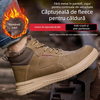 Pantofi de protecție izolați cu piele microfibră, impermeabili la apă și ulei, rezistenți la abraziune, ușori, anti-perforație și anti-șoc, talpă joasă